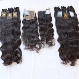 ช่อผมมนุษย์,แฮร์วีฟเวอร์จินผมหยิกตรงมัดผมมนุษย์แฮร์บริสุทธ์จัดชิดผมดิบพร้อมผู้ขายที่หน้าผากลายลูกไม้ Hd - Product Image 2