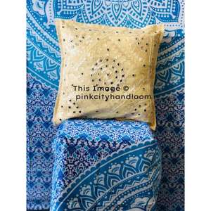 Funda de Cojín Hecha a Mano, Cubierta de Almohada de Algodón con Espejo Bohemio, Decorativa, Bordado - Product Image 1