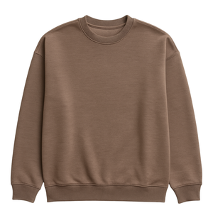 Felpa Oversize da Donna in Spugna Francese Marrone, 100% Cotone Organico di Lusso Pre-Ristretto Certificato GOTS, Vestibilità Comoda Premium - Product Image 1