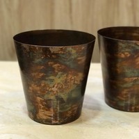 Grand pot de bougie Antique rond en métal, meilleure vente, récipient de bougie plaqué de haute qualité pour votre maison