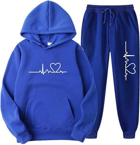 Ensemble de jogging professionnel pour homme, 2 pièces, pantalon évasé et sweat à capuche, ensemble de survêtement écologique 100% coton respirant anti-odeur - Product Image 1