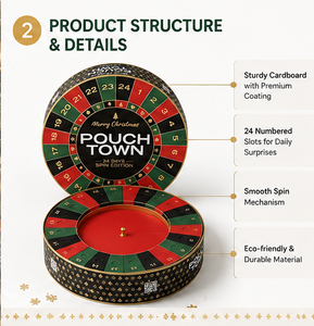 Boîte cadeau de Noël réutilisable avec 24 compartiments pour bonbons, chocolats, bijoux et promotions – Calendrier de l'Avent à tourner - Product Image 5
