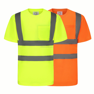 High Quality Fast Drying Hi Viz Work <b>Shirt</b> with Reflective Strip and Pocket - Product Image 1