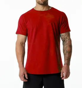Yüksek kalite özelleştirmek logosu pamuklu t-shirt boş premium t-shirt boyutu üzerinde erkek rahat t-shirt