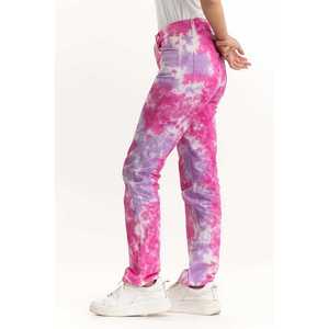 Pantalones Vaqueros de Cintura Alta con Decoración de Botones y Tinte Tie-Dye 224-210-092 - Product Image 3