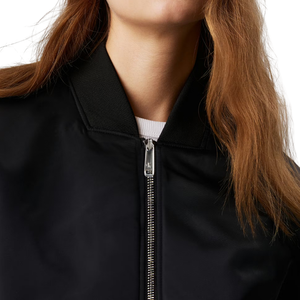 Padded Finished Woven <b>Lightweight</b> Windproof Warm Zip-Up Winter Outerwear Casual Stylish <b>Womens</b> Bomber <b>Jacket</b> - Product Image 3