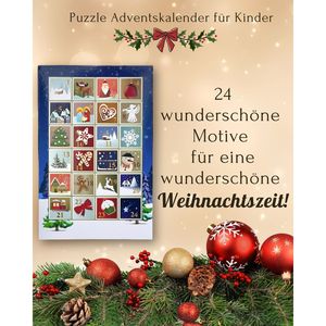 Calendario de Adviento de 24 Piezas con Rompecabezas de Cartón de 20x20cm, Cada Rompecabezas Contiene 25 Piezas - Product Image 3