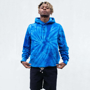 2025 personnalisé haute qualité cravate teinture surdimensionné unisexe hiver porte coton polaire qualité supérieure à la mode à capuche basiques coton mélangé - Product Image 2