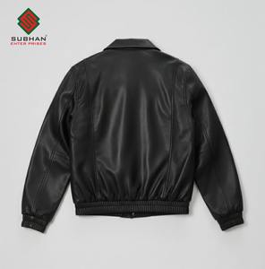 Chaqueta Bomber Casual de Invierno para Hombre con Cierre, Cuello Mao, Diseño Sólido, Cuero Sintético, Servicio OEM - Product Image 2