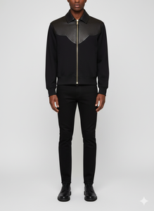 Prêt à Expédier Suede Noir Hommes Vestes En Cuir Véritable Fermeture Éclair Cuir En Peau De Mouton Biker Veste D'hiver Blouson Bomber D'hiver - Product Image 2