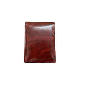 Portefeuille à deux volets en cuir bleu marine avec un accent en relief de crocodile et une fermeture à glissière. Disponible à un prix de gros. - Product Image 5