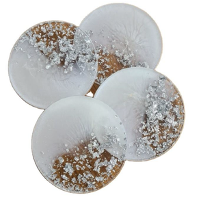 Epoxy Resin <b>Coaster</b> <b>Set</b> <b>With</b> Round <b>Holder</b> for Restaurant Modern Design Resin Tea Cup <b>Coasters</b> <b>Sets</b> - Product Image 6