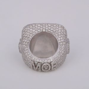 แหวนฮิปฮอปสำหรับดูมีระดับทำด้วยเพชรมอยส์ไซต์สีทอง14 KT แบบสั่งทำได้ตามที่ต้องการ - Product Image 2
