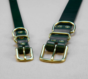 High Quality Green Leather Hound Dog <b>Collar</b> for Greyhound and Whippet - Product Image 1