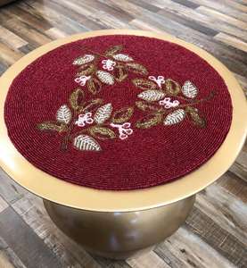 Manteles Individuales hechos a mano con cuentas de cristal, manteles individuales hechos a mano de oro blanco y marrón, de alta calidad - Product Image 3