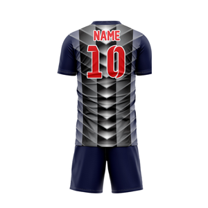 Tenue de football en polyester à séchage rapide, prix de gros, personnalisable avec nom/numéro d'équipe, col en V, uniforme de football sublimé, inclut chaussettes et sac - Product Image 4
