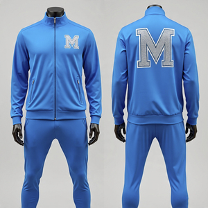 ชุดวิ่งแจ็กเก็ตซิปรูดแบบมีซิปสำหรับผู้ชายชุดวอร์มผ้าไนลอนกันลมสำหรับผู้ชายชุดวอร์มสองชิ้นจากผู้ผลิต - Product Image 5