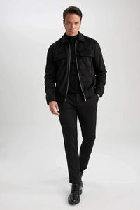 Blouson de moto en daim d'hiver tendance, écologique et imperméable, coupe moderne, durable, unisexe - Product Image 3