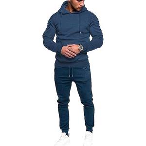 Survêtement à capuche bicolore en polyester léger pour homme - Product Image 2
