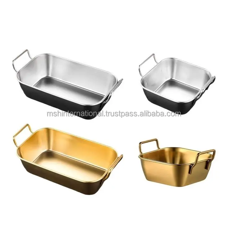 Stainless Steel Mini Snack Plate Gold Chip Plate American Dim Sum Fried Chicken Plate