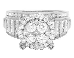 Flower Cluster Diamond Wedding Engagement & Anniversary Women's <b>Ring</b> With Elegant <b>Silver</b> <b>Statement</b> Jewelry for Gift - Product Image 6