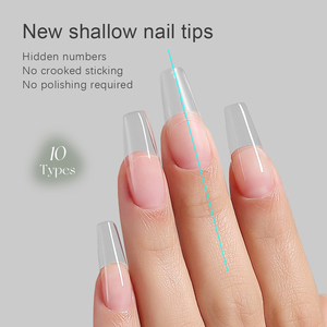 MrNail ultrafino 360 unids/caja <span class=keywords><strong>media</strong></span> <span class=keywords><strong>luna</strong></span> prensa <span class=keywords><strong>uñas</strong></span> claro patrón cuadrado estilo francés puntas de extensión patrón de almendra para dedos - Product Image 6