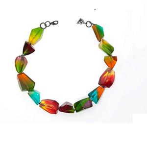 Collier en corne de buffle naturelle Produit indien fait à la main Perles en résine indienne - Product Image 2