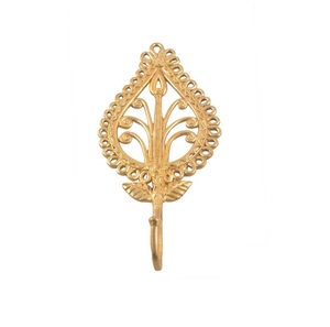 Modern Solid Engraved Brass Leaf Design <b>Wall</b> <b>Hooks</b> <b>Wall</b> Decor Heavy Duty Decorative <b>Wall</b> <b>Hook</b> Stylish <b>Racks</b> Bag <b>Hooks</b> - Product Image 1