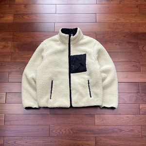 Fabricant OEM, veste bomber réversible en peau de mouton, fermeture éclair, veste d'hiver chaude, polaire sherpa pour homme - Product Image 2