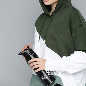 เสื้อมีฮู้ดสำหรับผู้หญิงเสื้อฮู้ดสีตัดกันโลโก้ออกแบบได้ตามต้องการ - Product Image 4