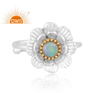 Nueva llegada fina plata esterlina Natural ópalo etíope piedra preciosa anillo apilable fabricante de joyería personalizada - Product Image 2