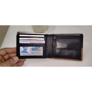 Portefeuille pour homme en cuir de mouton véritable, logo personnalisé imprimé, 100% résistant à l'eau, broderie et décoration de lettres, exportations - Product Image 3