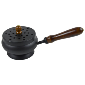 Quemador de Carbón de Hierro Metálico con Tapa y Mango de Madera, Quemador de Incienso de Metal Bronce, Acabado de la Mejor Calidad a un Precio Accesible - Product Image 2