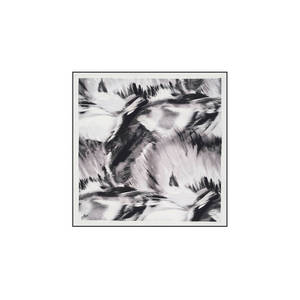 Black and White Polyester Twill Abstract Pattern Square Scarf - Product Image 1