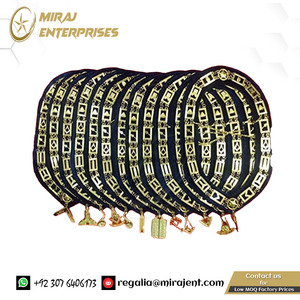 Collares de cadena masónica Grand Lodge Masonic Regalia Blue Lodge Officer Collares de cadena de metal con joyas 12 PCS - Product Image 4