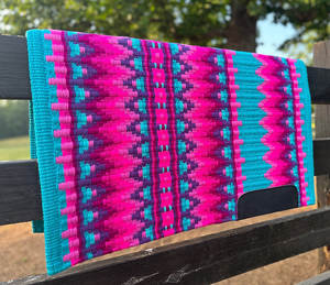 Western Show Horse Saddle Blanket Diseño de Nueva Zelanda Manta de sillín de lana hecha a mano Top Wool Saddle Pad Size - Product Image 5