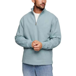 Sudadera de Hombre de Alta Calidad, Personalizada, de Algodón, con Cierre de Cremallera 1/4, Cuello Redondo, Lisa, Deportiva, con Media Cremallera - Product Image 2