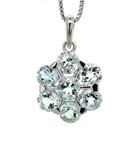 Personalizado OEM joyería fina encanto colgante Popular plata 925 blanco circón cúbico flor forma collares finos colgantes y dijes - Product Image 2