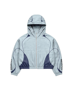 ชุดวอร์มกันลม กางเกงขายาวแบบยืดหยุ่นและเสื้อแจ็คเก็ตมีฮู้ด ผลิตจากไนลอน 100% พร้อมโลโก้ DTF แถบสะท้อนแสง ชุดวอร์มกันลมสำหรับทำงาน - Product Image 2