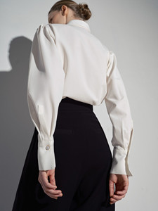 กางเกงขายาวทรงหลวมหน้าเรียบสำหรับผู้หญิงเสื้อแฟชั่นชั้นสูงสำหรับผู้หญิงพร้อมบริการแบบเรียบง่ายหรูหรา - Product Image 6