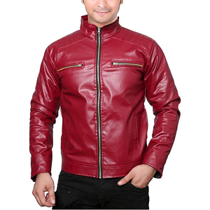 Chaqueta informal de cuero PU de piel de vaca para hombre 2025, abrigo de invierno de alta calidad con cuello levantado y cremallera, chaqueta de manga larga OEM para hombre - Product Image 4