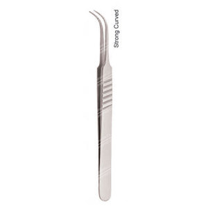 Pince à épiler d'extension de cils en acier inoxydable incurvée forte couleur argent différents modèles de haute qualité - Product Image 5