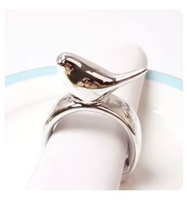 Rond de serviette Design étoile de mer de haute qualité pour la table d'hôtel de mariage avec des anneaux de porte-serviettes en métal argenté Design élégant - Product Image 2