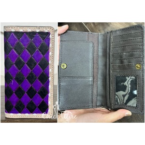 Nouveau portefeuille long personnalisé pour homme en cuir de vachette à carreaux, élégant et tendance, porte-monnaie et pochette, cadeau unisexe - Product Image 1