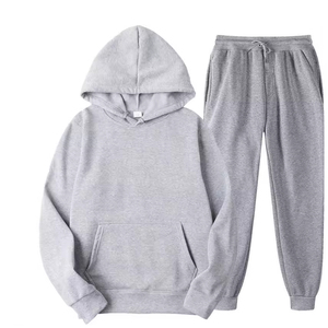 Conjunto de Sudadera con Capucha y Pantalones Deportivos de Algodón Liso al por Mayor, Conjuntos Deportivos Gruesos Personalizados con Logotipo, Proceso Impex - Product Image 2