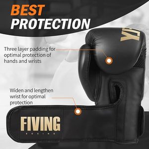 Gants de boxe noirs de 12 oz pour adultes - Design professionnel à lacets avec logo personnalisé - Matériel en cuir véritable - Product Image 5