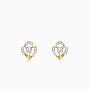 Pendientes de tuerca de diamante de corte princesa, pétalo de oro, estilo Vintage, 14K/18K, Amarillo/chapado en oro rosa, forma de tornillo con patrón de estrella - Product Image 3