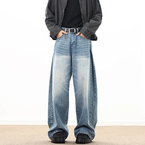 Pantalones vaqueros elásticos ajustados informales para hombre, color negro/gris, lavados, cómodos y transpirables, pierna recta con bolsillos, ropa para todas las estaciones - Product Image 3