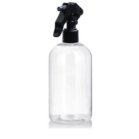 Bouteille Boston en plastique PET 500 ml avec pompe pulvérisatrice, emballage cosmétique et alimentaire, personnalisation OEM, impression sérigraphique, marquage à chaud, standard 1 mm