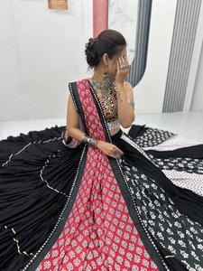 Vente en gros de haute qualité en coton léger Lehenga Choli ensemble avec Gamathi Work vêtements ethniques élégants pour femmes occasions spéciales - Product Image 5